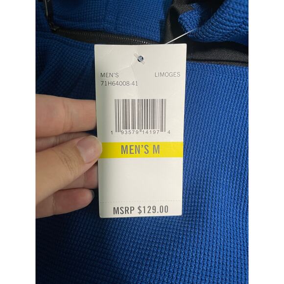 Spyder Mens Bandit Full Zipper Blue Black Long Sleeve Jacket Sweater NEW Medium - Picture 6 of 12